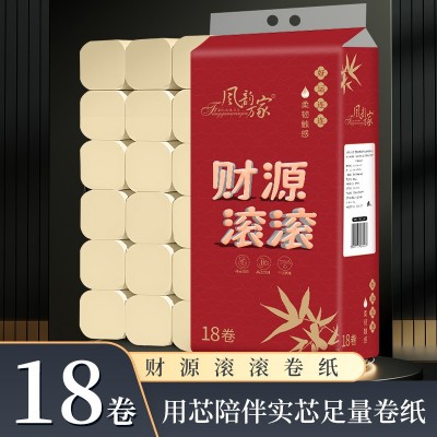 无芯卷纸卫生纸1200克18卷四层厚原生木浆纸巾卫生纸家用一件起批