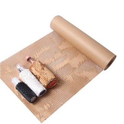 源头厂家可降解小卷蜂巢牛皮纸快递打包化妆品鲜花艺术包装蜂窝纸图3