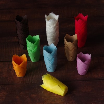 防油纸油纸纸托马芬杯脏脏包麦芬玛芬烘焙纸郁金香蛋糕纸杯火焰杯图3