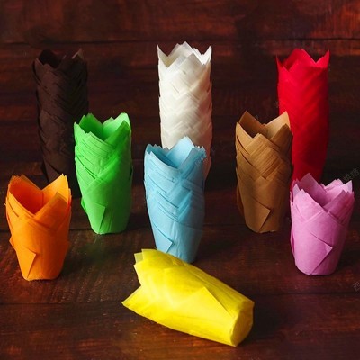 防油纸油纸纸托马芬杯脏脏包麦芬玛芬烘焙纸郁金香蛋糕纸杯火焰杯图5