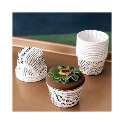 白色报纸烘焙纸杯卷边杯子蛋糕纸杯麦芬纸杯面包纸托防油纸托图2