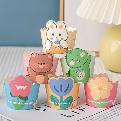 加厚网红批发一次性纸杯卡通婚礼节日蛋糕烘焙食品级空气炸锅纸托图4