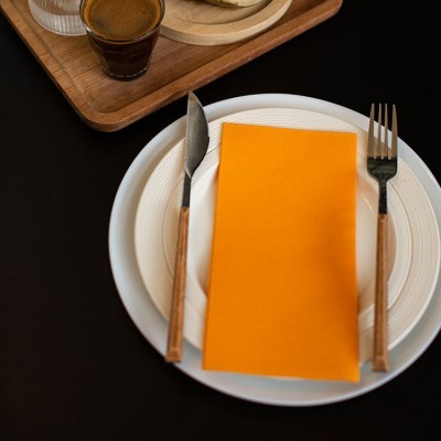 跨境热卖彩色无尘纸餐巾纸可印Logo 红色黑色口布巾餐厅纸巾定制