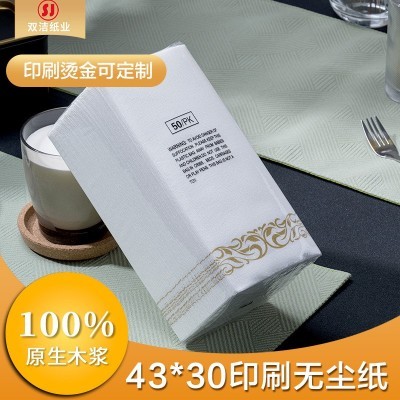 一次性亚马逊热销无尘餐巾纸金色花纹 43*30 25片/50片 现货可定制图3