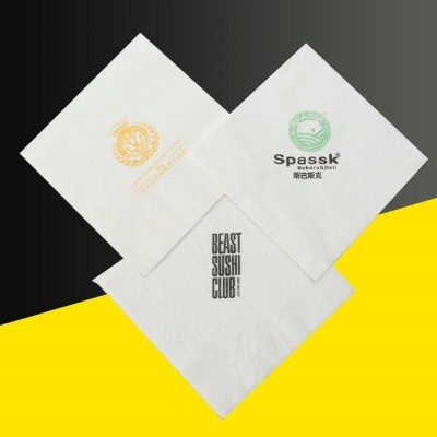 餐巾纸定 做logo创意印花纸巾散装单色印标餐巾纸定 制餐饮酒店
