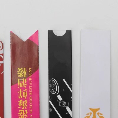 厂家定 做筷子套纸袋 广告定 制铜版纸复膜牛皮纸筷套批发图3