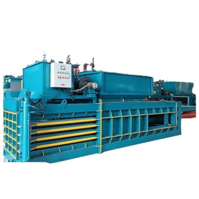 全钢板卧式打包机一字型卧式废纸塑料捆包机全自动提升门压包机图2