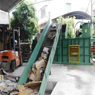 160卧式纸箱液压打包机服装下角料打包机全自动卧式废纸打包机图3