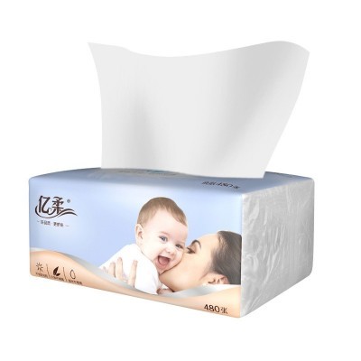 亿柔纸巾抽纸一提8包婴儿亲肤4层加厚原生木浆卫生纸餐巾 纸巾批发图5