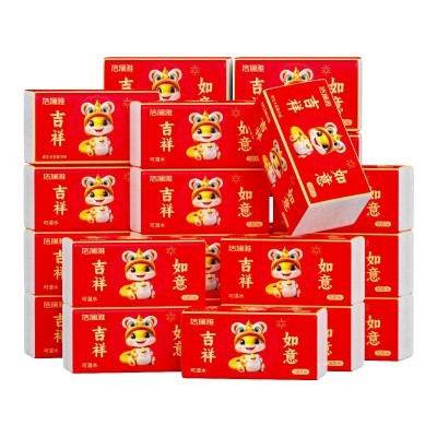洁澜雅500张大包抽纸巾家用实惠装餐巾纸面巾纸卫生纸擦手纸抽纸图2