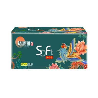 洁澜雅420张抽纸大包纸巾20包整箱卫生纸家用餐巾纸面巾纸擦手纸图3
