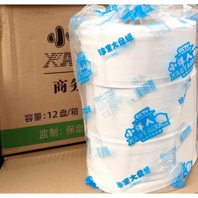 小洋人大盘纸600克一箱12卷商用干湿两用不掉纸屑图5