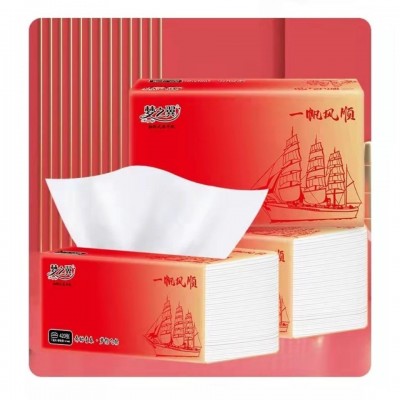 梦之翼抽纸干湿两用可湿水抽纸纸巾实惠装每包420张五层20包图2