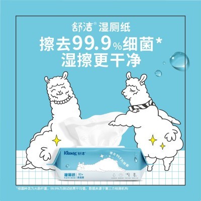 舒洁湿厕纸80片家庭装羊驼款如厕湿巾擦菌代替卷纸整箱批发图2