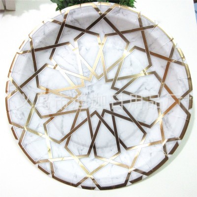 派对一次性烫金纸盘纸碟 七寸九寸十寸圆盘 可定做 厂家直销图3