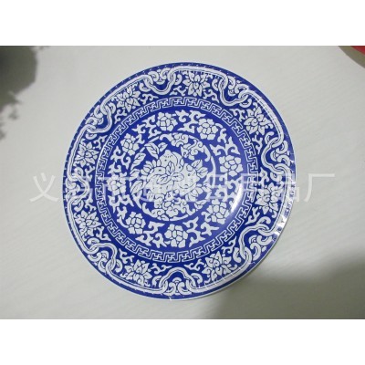 厂家直销 七寸九寸 青花瓷一次性纸盘纸碟 食品级 可定制图3