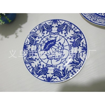 厂家直销 七寸九寸 青花瓷一次性纸盘纸碟 食品级 可定制