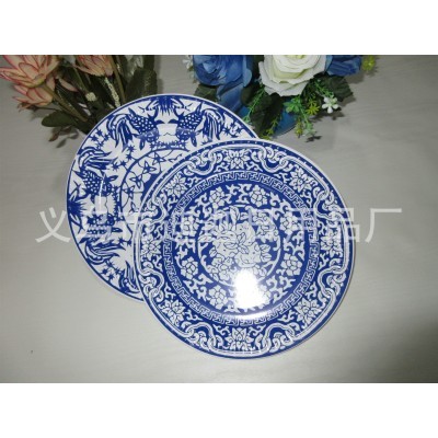 厂家直销 七寸九寸 青花瓷一次性纸盘纸碟 食品级 可定制图4