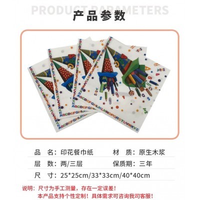 外贸烫金彩色印刷餐巾纸酒店西餐厅个性印花餐巾纸节日特色方形纸图4