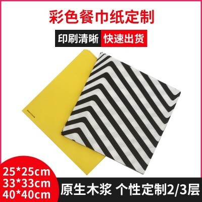 外贸烫金彩色印刷餐巾纸酒店西餐厅个性印花餐巾纸节日特色方形纸图6