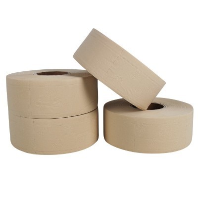 原木色大盘纸商场酒店卫生间大卷厕纸竹浆本色卫生纸4层加厚卷纸图4