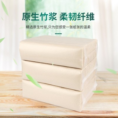 竹浆本色擦手纸批发不漂白200抽厨房吸油抽纸酒店宾馆原色纸巾图3