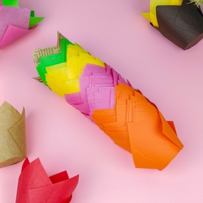 厂家可定制多彩色郁金香蛋糕纸杯耐高温防油面包纸托火焰杯防油烘图4