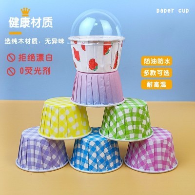 一次性马芬杯蛋糕杯烘焙纸杯耐高温卷口杯戚风蛋糕易脱模淋膜纸杯图2