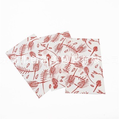 白牛皮纸35克45克印刷红色树叶logo 清新简洁饰品小尺寸包装薄纸图4