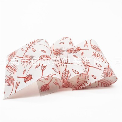 白牛皮纸35克45克印刷红色树叶logo 清新简洁饰品小尺寸包装薄纸