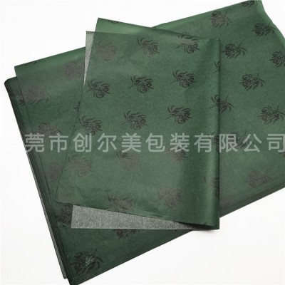22g棉纸拷贝纸满版墨绿色定制印刷花纹 珠宝服饰五金防磨损包装纸图2