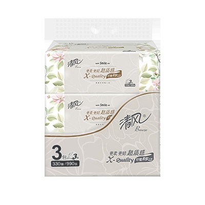 清风超质感抽纸3层110抽每提3包面巾纸餐巾纸纸巾抽纸学生宿舍用图4