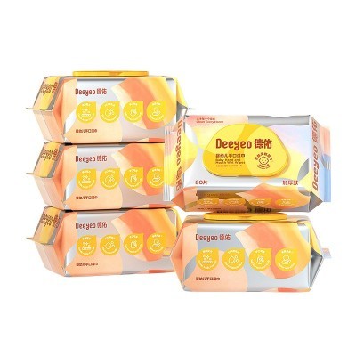 德佑婴儿手口湿巾80抽升级款湿巾家庭装宝宝湿巾专用湿纸巾图5