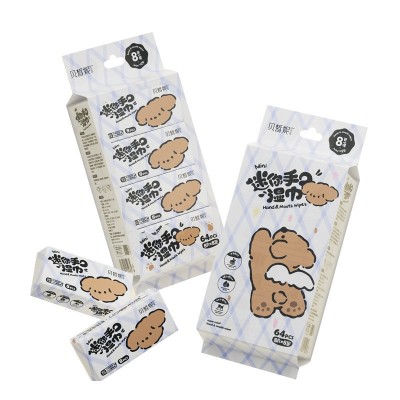 mini湿巾纸婴儿手口湿巾宝宝儿童家用湿纸巾户外便携卡通清洁湿巾图4