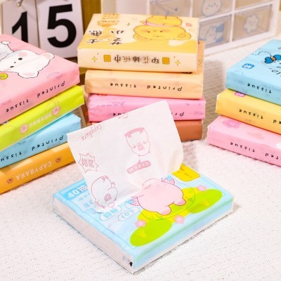 卡通时尚印花抽纸40抽可爱抽取式小包纸巾家用随身办公室餐巾纸图2