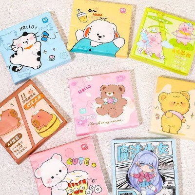 卡通时尚印花抽纸40抽可爱抽取式小包纸巾家用随身办公室餐巾纸图3