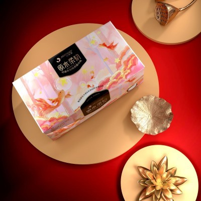 吉多多金鱼抽纸原木亲韧可湿水印花抽取式面巾纸整箱纸巾20包图3