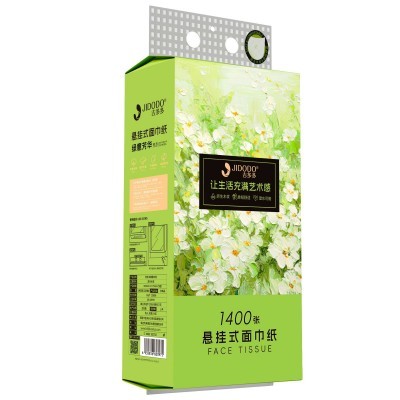 吉多多绿意芳华4提悬挂式抽纸加厚亲肤柔软细腻面巾纸巾整箱装图4