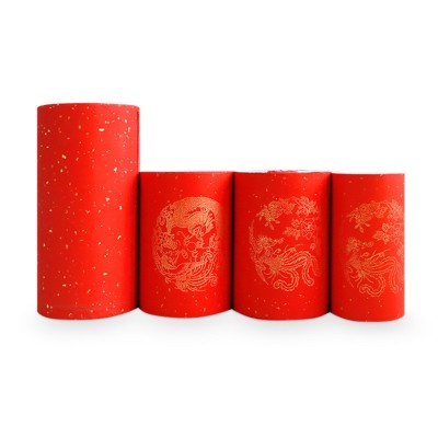 万年红手写对联纸空白春联纸大红色长卷宣纸洒金红半生熟红纸图5