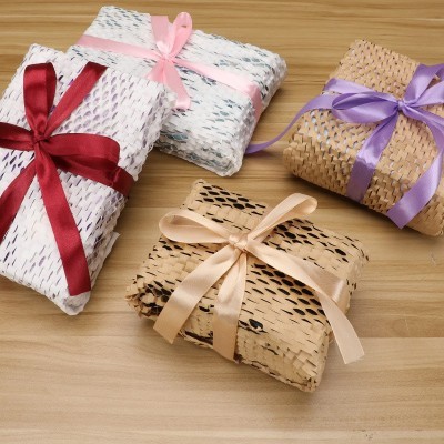 工厂批发黑色缓冲包装牛皮纸蜂巢网格纸防潮减震填充纸卷筒蜂窝纸