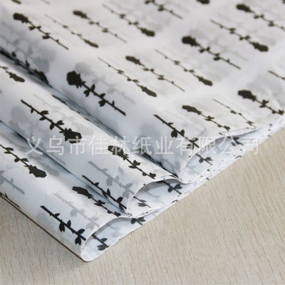 黑白色花朵拷贝纸灰色logo雪梨纸鞋子防潮隔层包装绵纸牛皮纸图2