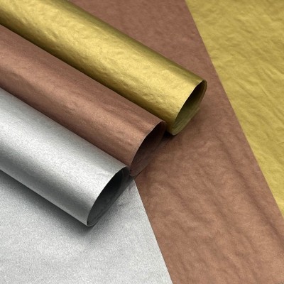 现货批发金色拷贝纸 17g玫瑰金雪梨纸 银色包装纸拷贝纸印刷图4