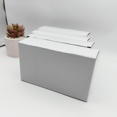 白盒子现货三层白瓦楞盒 通用白色长方形单插扣底折叠硬纸盒图4