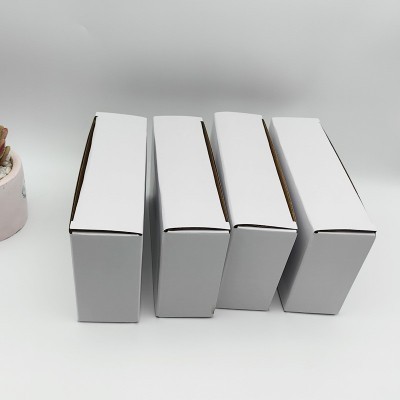 白盒子现货三层白瓦楞盒 通用白色长方形单插扣底折叠硬纸盒图2