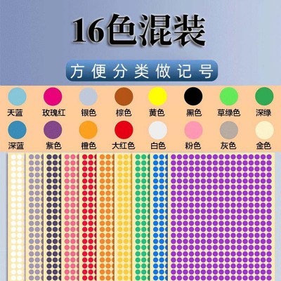 圆点不干胶贴纸手账本彩色圆形数字月份贴小圆点标记贴绿色自粘贴图3