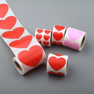 大号标签纸粉红爱心形不干胶婚礼表白活动情人节生日礼物手写贴纸图5