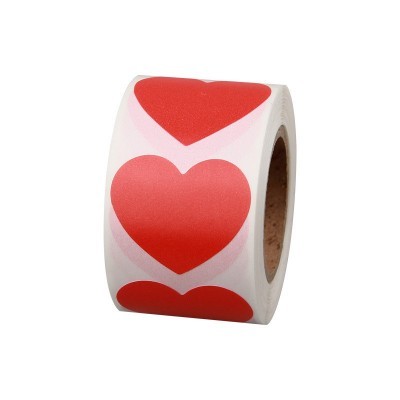 大号标签纸粉红爱心形不干胶婚礼表白活动情人节生日礼物手写贴纸图3