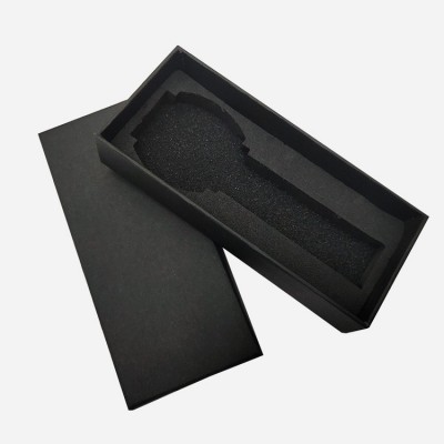 黑色手表盒天地盖表盒礼盒纸盒长方形通用表盒长款黑色手表盒图2