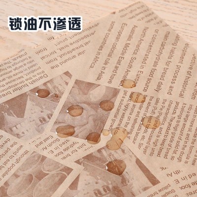 美式英文报纸汉堡纸 三明治包装纸 炸鸡吸油防油纸小吃薯条托盘纸图3