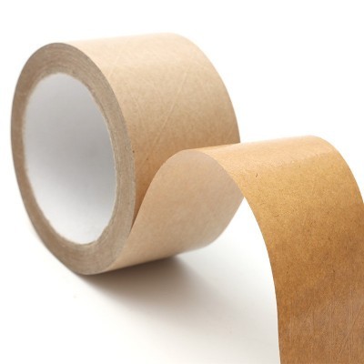 厂家供应60mm乘45m湿水不夹筋本色封装牛皮纸胶带图2